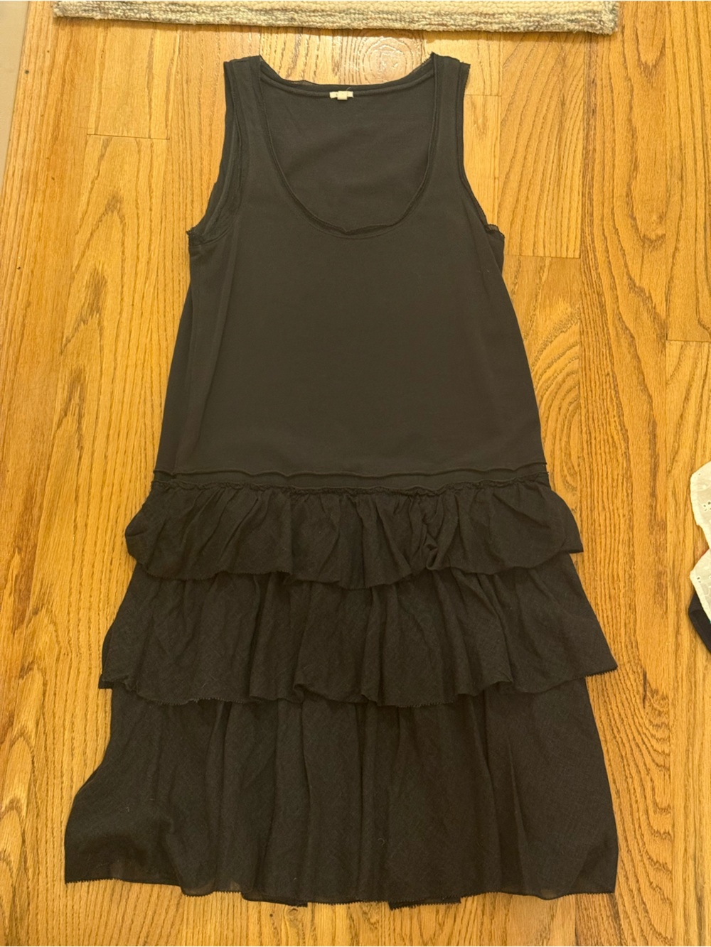 J. Crew Navy Sleeveless Ruffle Tiered Midi Dress